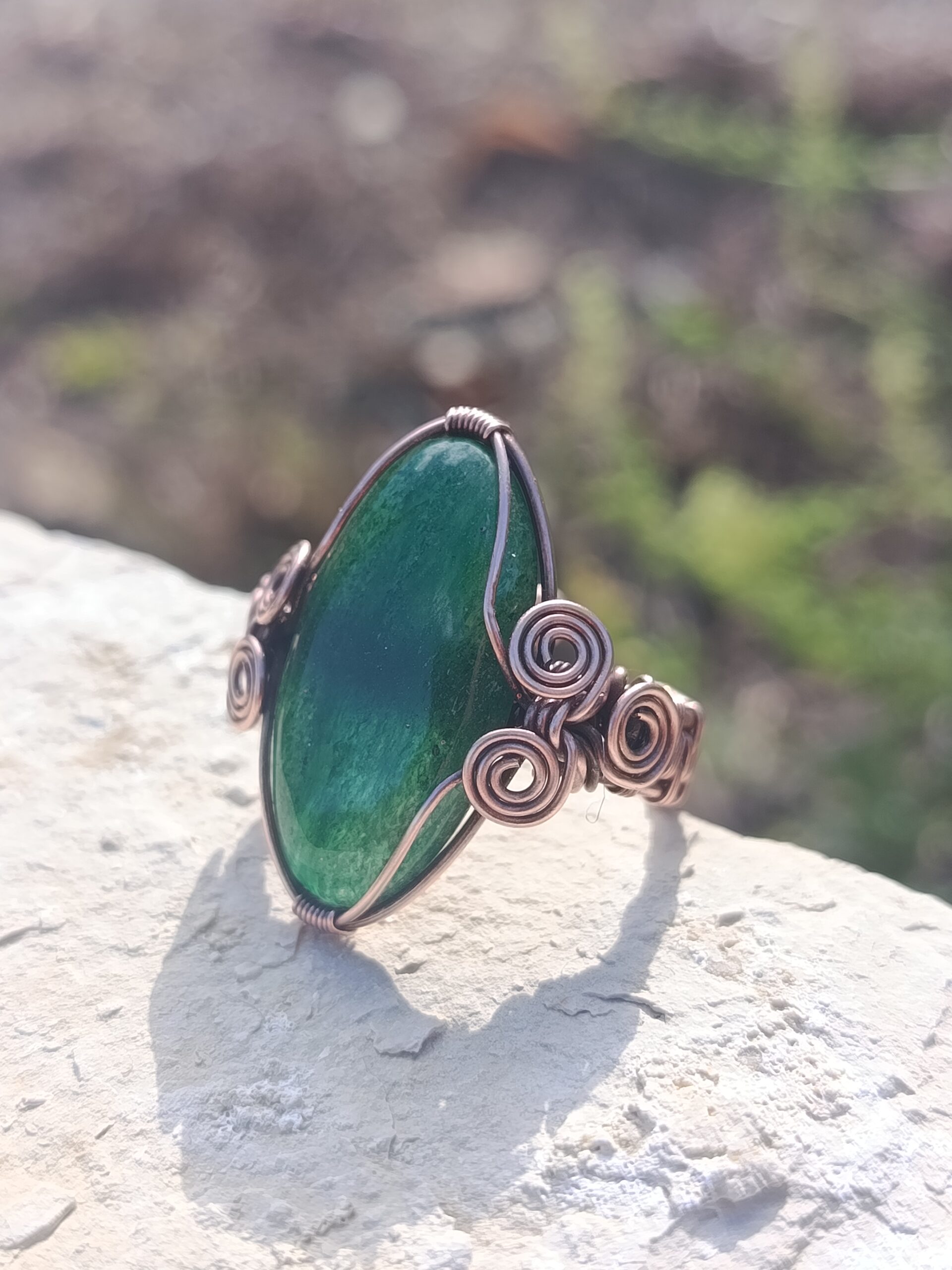 Bague réglable en aventurine – Image 2