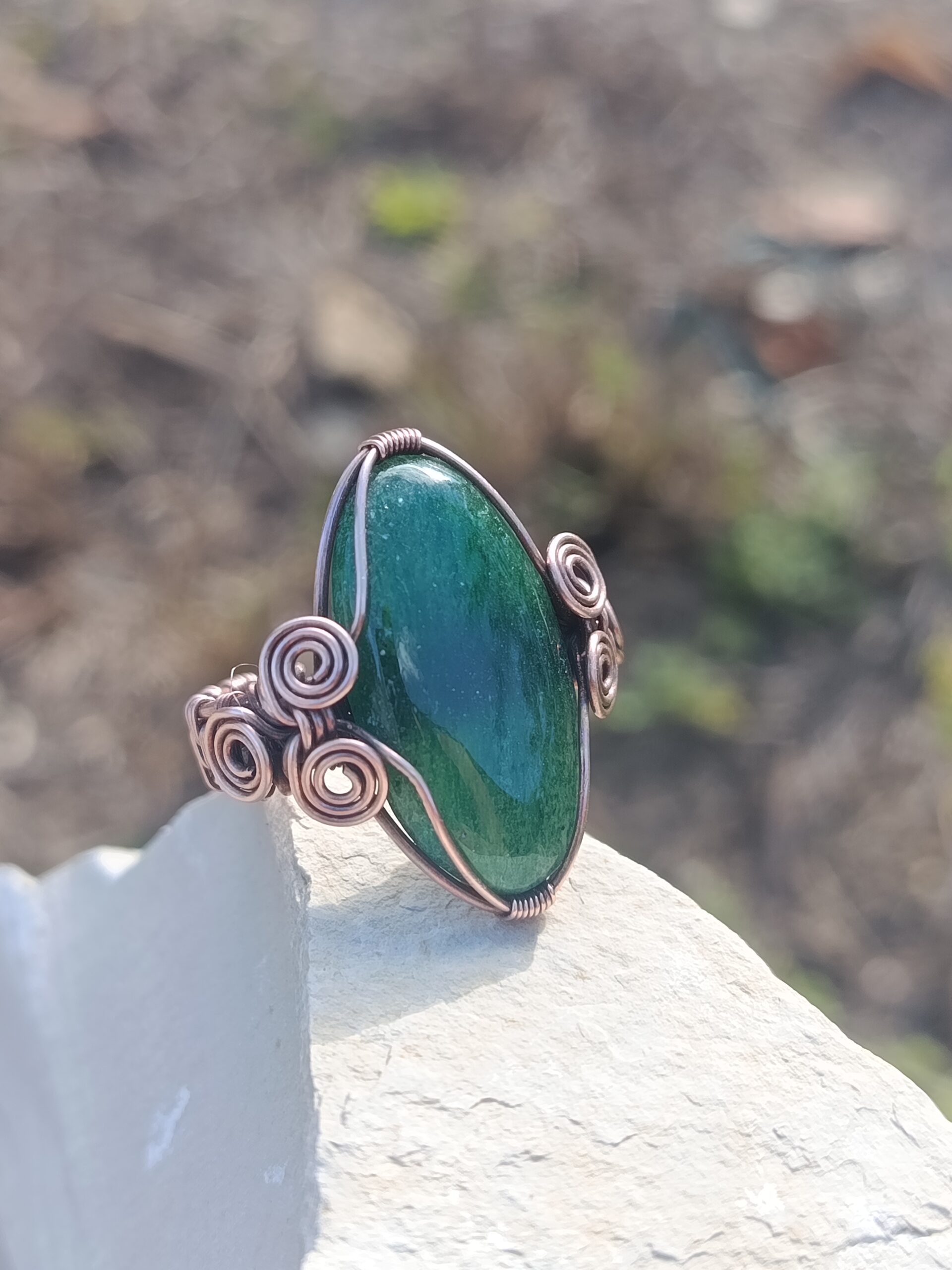 Bague réglable en aventurine – Image 3
