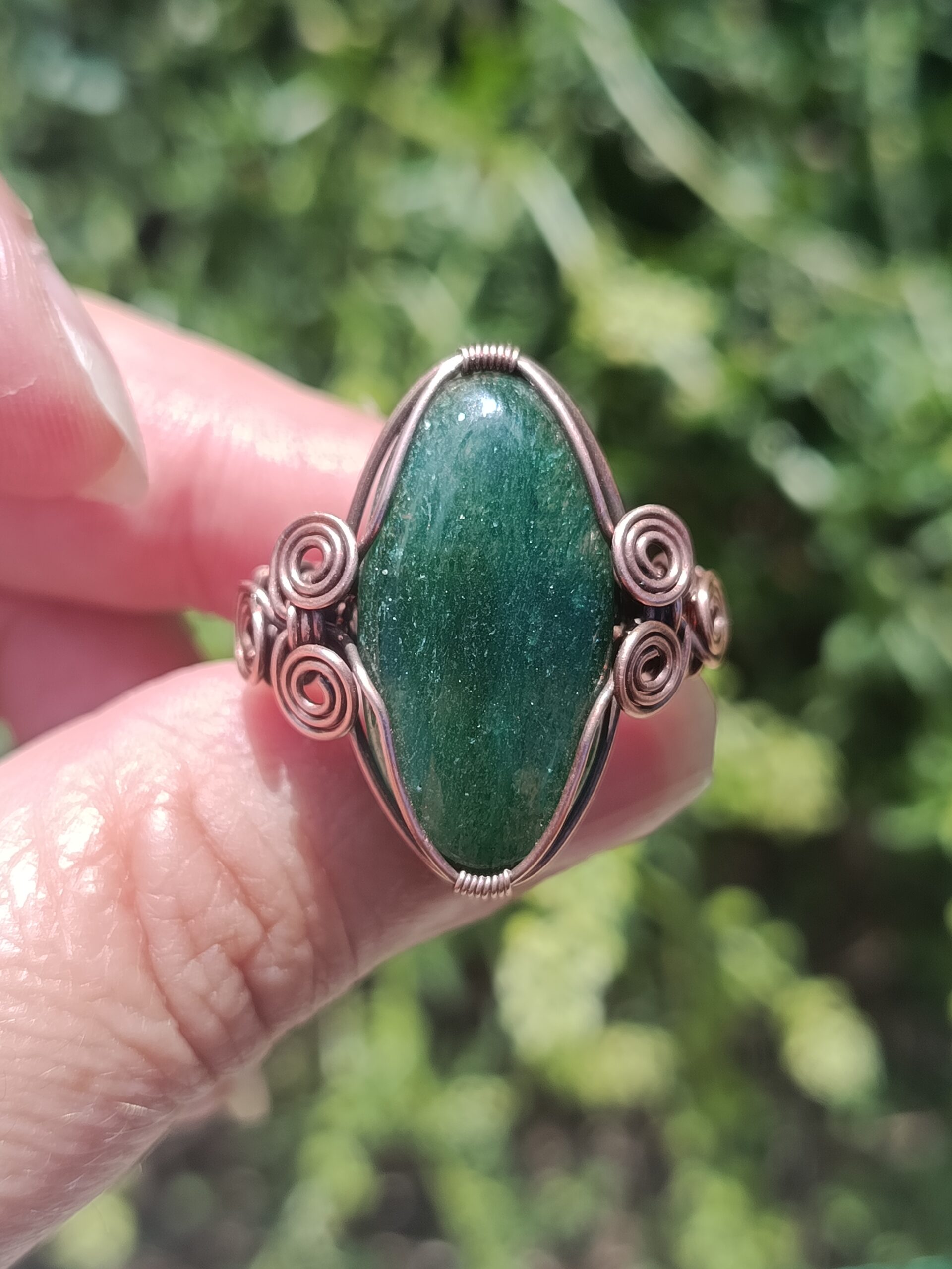 Bague réglable en aventurine