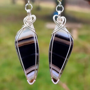 Boucles d'oreilles en agate à bandes