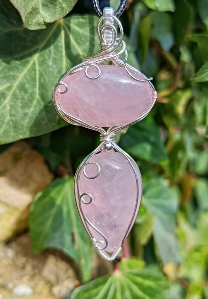 Pendentif en quartz rose