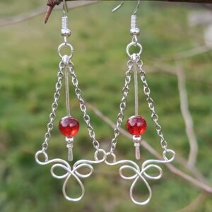 Boucles d'oreilles en grenat hessonite