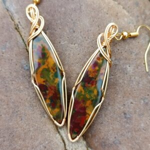 Boucles d'oreilles en jaspe héliotrope