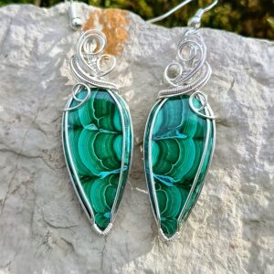 Boucles d'oreilles en malachite