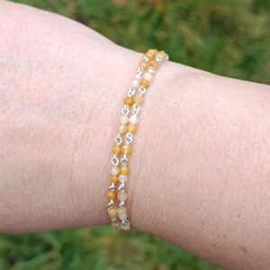 Bracelet double rang en aventurine jaune