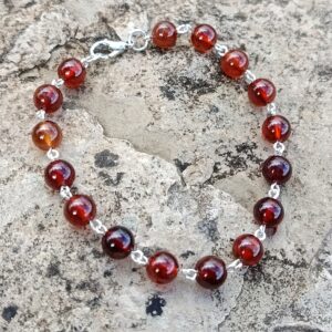 Bracelet chaîne en grenat hessonite