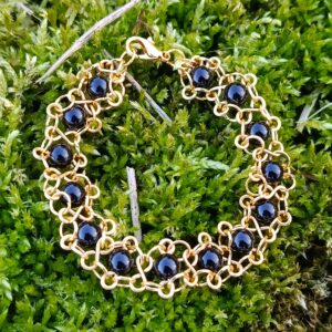 Bracelet "infini" en agate noire