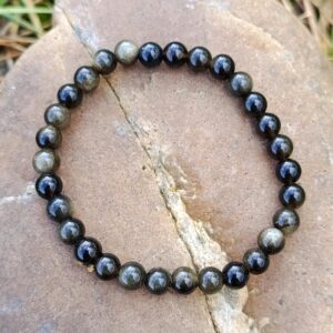 Bracelet en obsidienne dorée