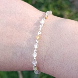 Bracelet chaine en quartz rutile