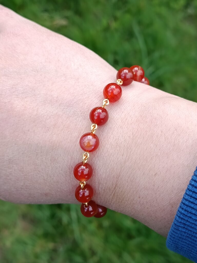 Bracelet chaîne en cornaline