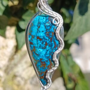 Pendentif en shattuckite et cuprite