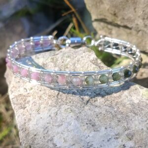 Bracelet tissé en tourmaline multicolore