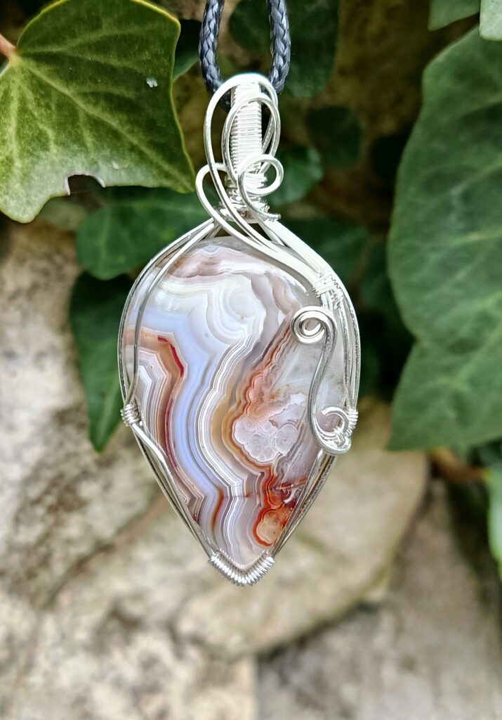Pendentif en agate crazy lace