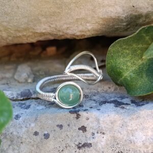 Bague "feuille" en aventurine