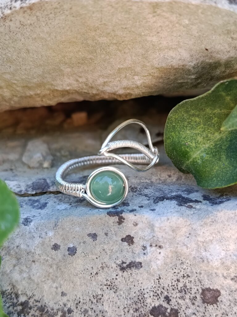 Bague "feuille" en aventurine