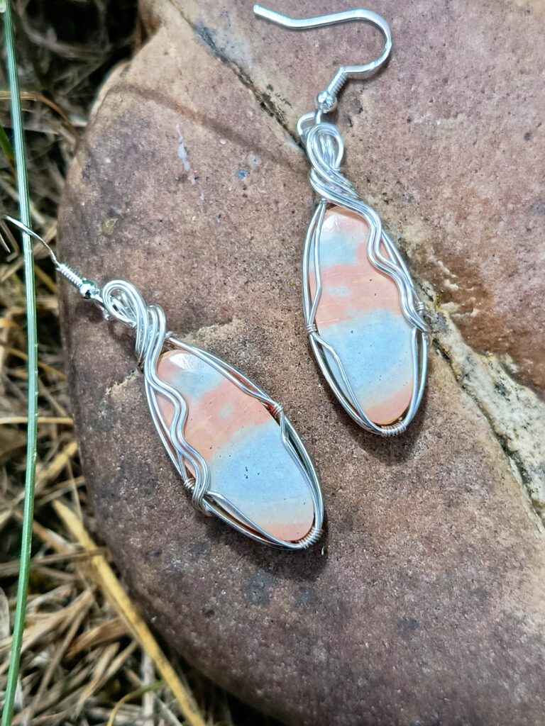 Boucles d'oreilles en jaspe maligano