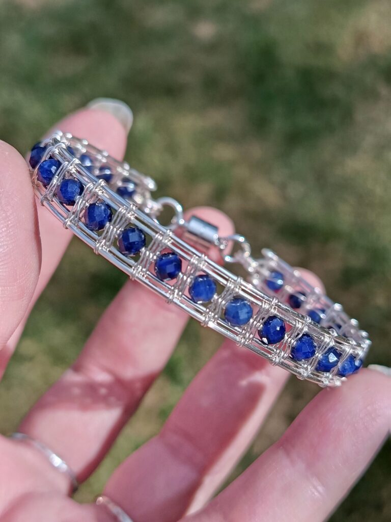 Bracelet tissé en sodalite