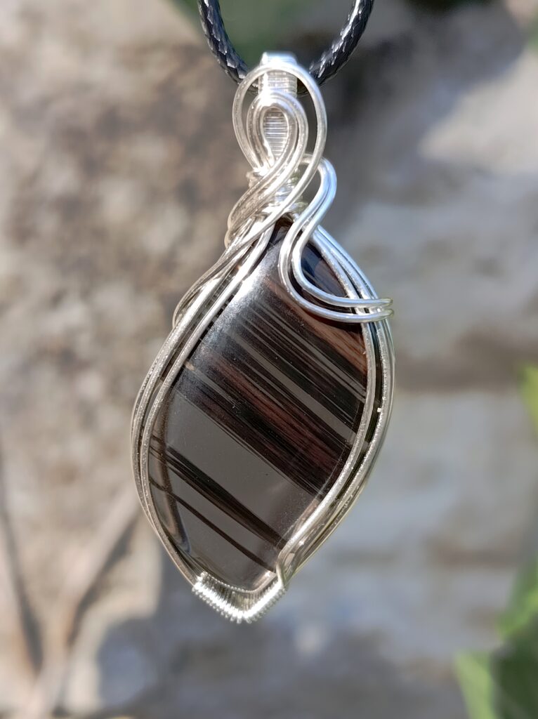 Pendentif en obsidienne midnight lace