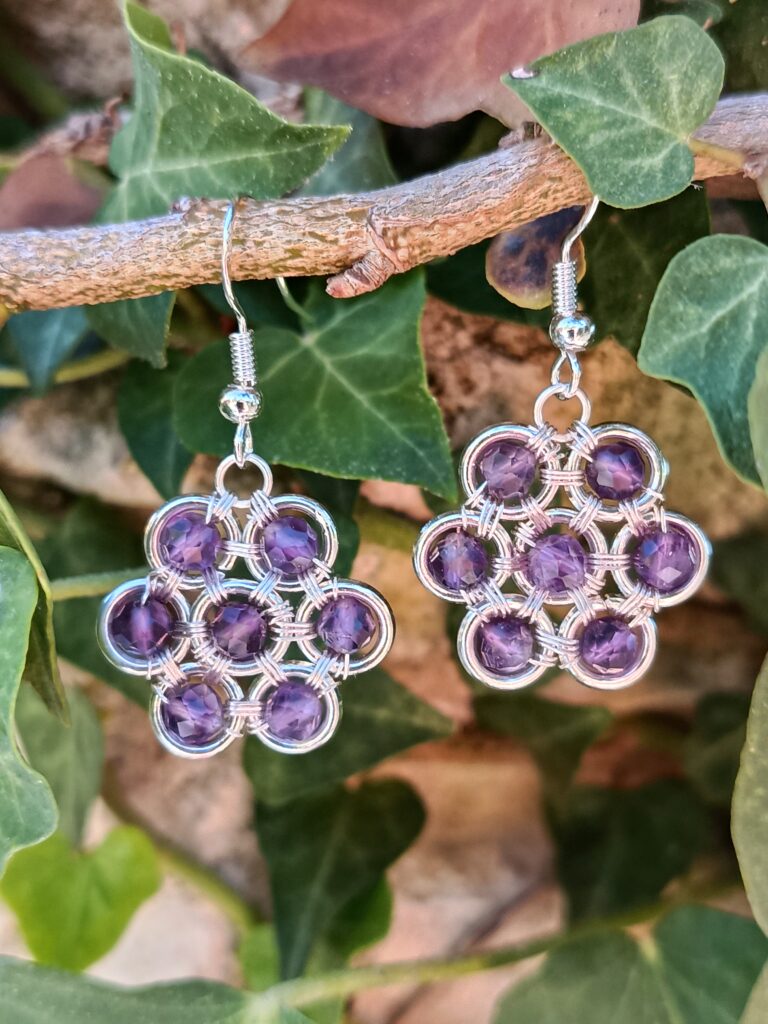 Boucles d'oreilles en améthyste facettée