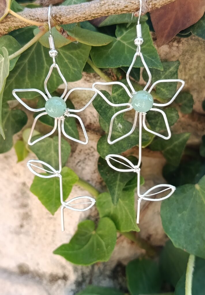 Boucles d'oreilles "fleurs" en aventurine