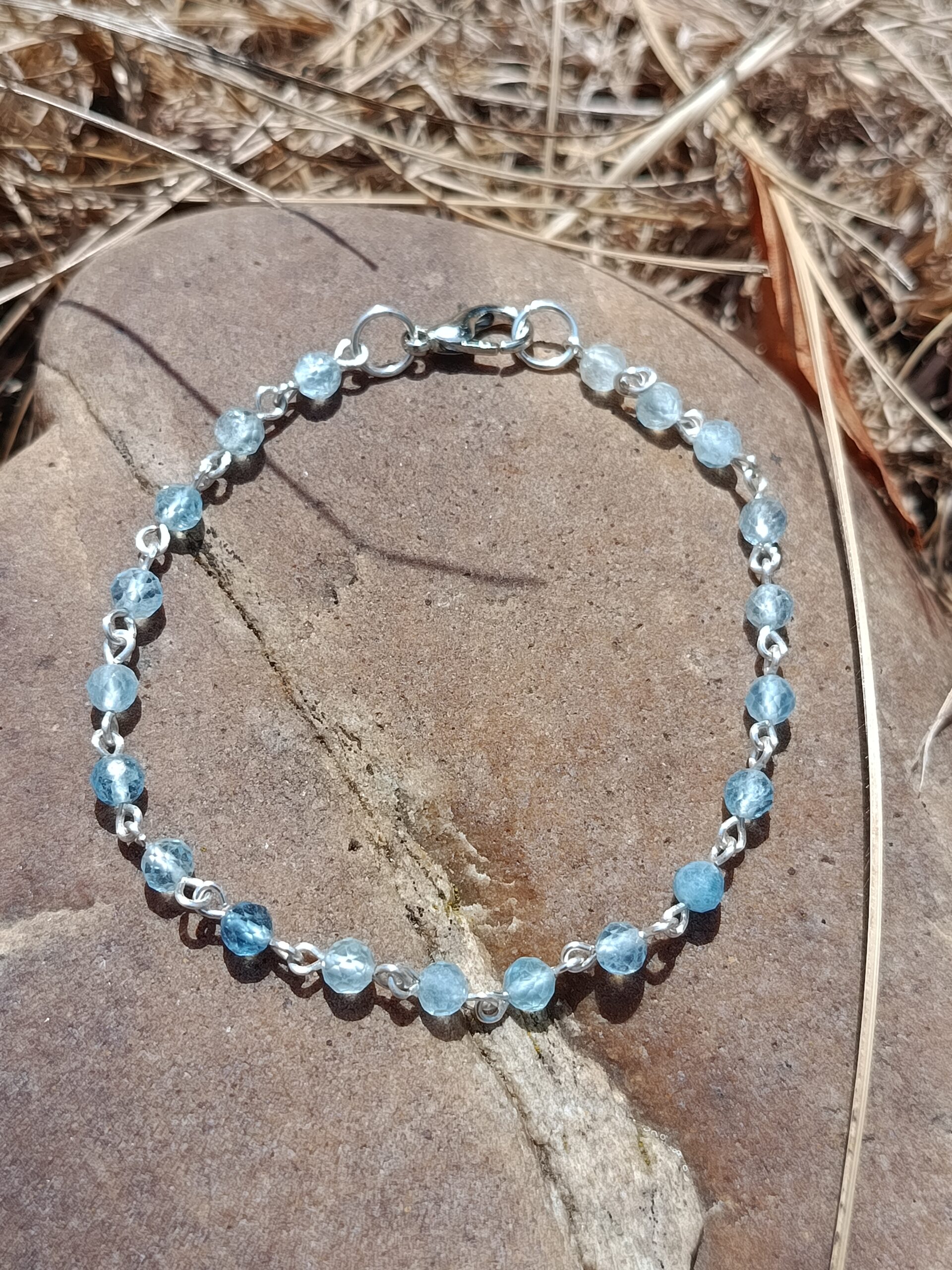 Bracelet chaine en aigue marine – Image 2