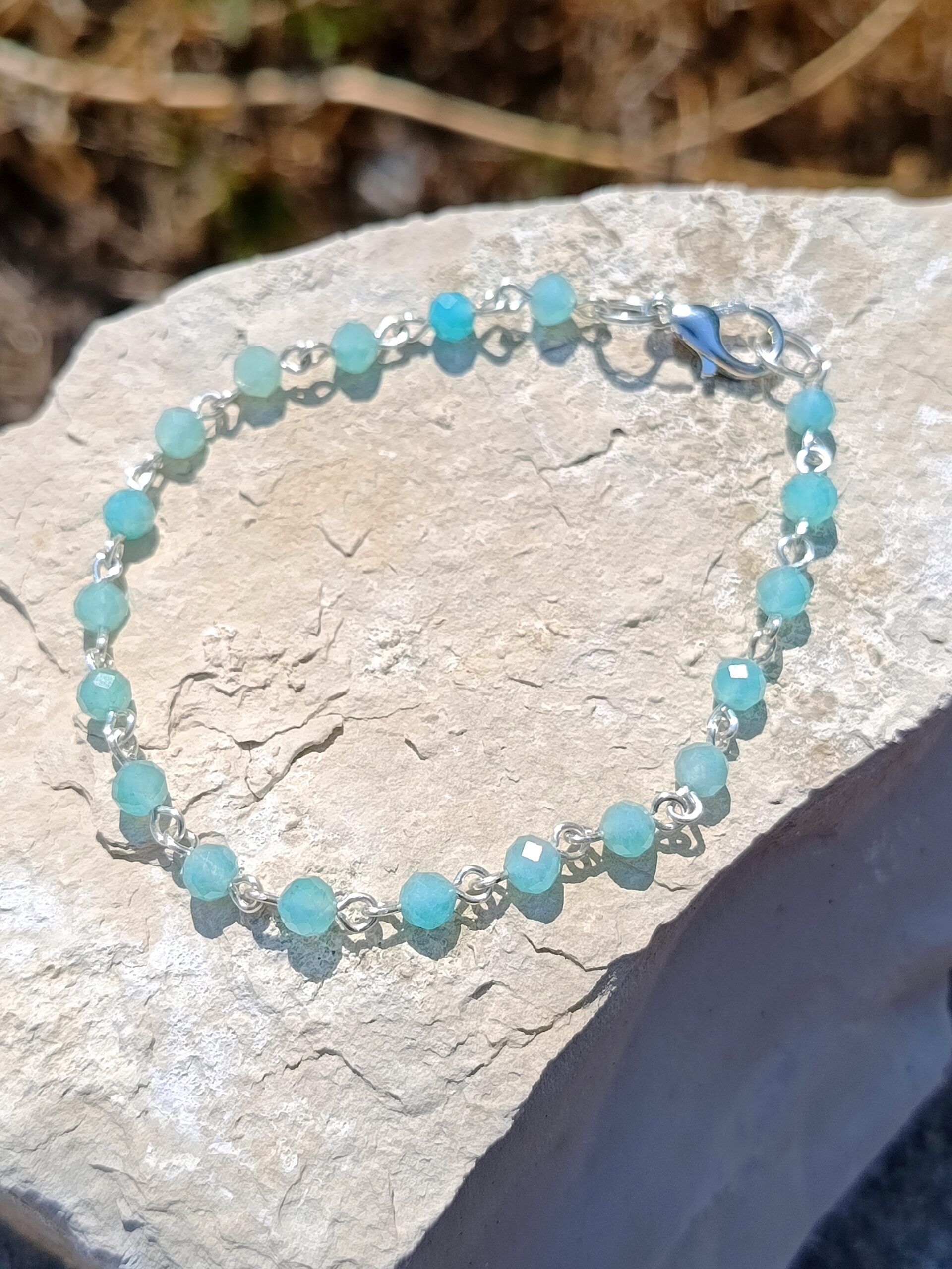 Bracelet chaine en amazonite facettée – Image 2