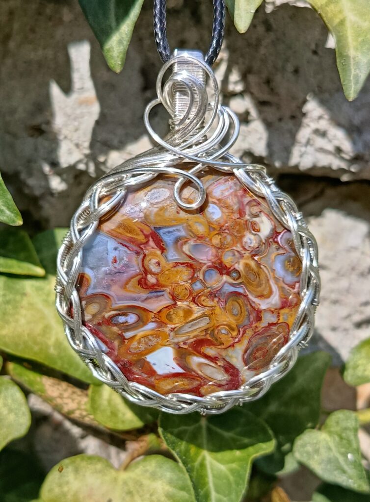 Pendentif en agate racines de palmier